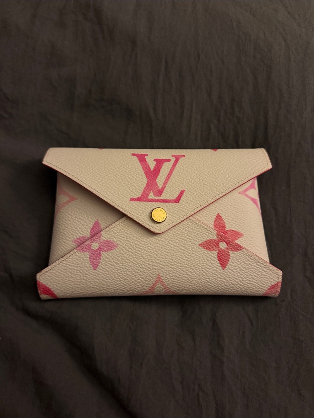 Louis Vuitton By the Pool White and Pink Monogram Envelope Wallet